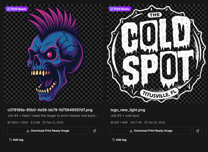 Vault with completed files